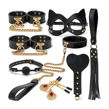 BDSM Genuine Leather Bondage Set