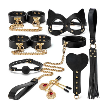 BDSM  Genuine Leather Bondage Set