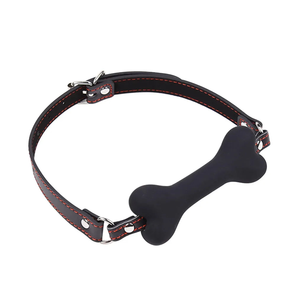 Sexy Leather Dog Bone Mouth Gag